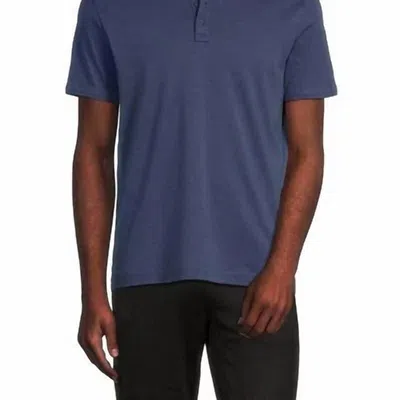 Atm Anthony Thomas Melillo Pima Cotton Interlock Short Sleeve Polo In Naval Blue