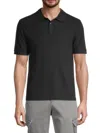 ATM ANTHONY THOMAS MELILLO PIMA COTTON PIQUE POLO IN SMOKE BLACK COMBO