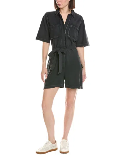 Atm Anthony Thomas Melillo Pique Mixed Media Romper In Black
