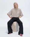 Atm Anthony Thomas Melillo Pique Mixed Media Short Sleeve Boxy Pocket Tee In Sandy Beige