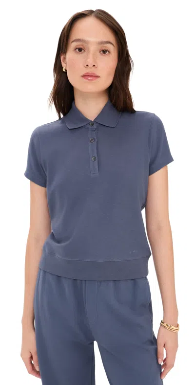 Atm Anthony Thomas Melillo Pique Polo Top Dusk Blue