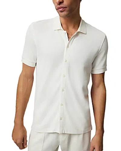 Atm Anthony Thomas Melillo Men's Cotton Pique Button-front Short-sleeve Shirt In Chalk