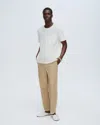 Atm Anthony Thomas Melillo Pique Short Sleeve Crew Neck Pocket Tee With Tipping In Chalk-white