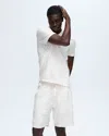 Atm Anthony Thomas Melillo Pique Short Sleeve Polo With Tipping In Chalk-white