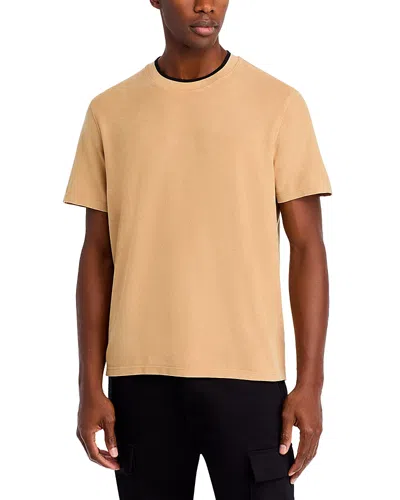 Atm Anthony Thomas Melillo Pique With Chroma Wash Short Sleeve Tee In Desert Tan