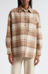 Atm Anthony Thomas Melillo Plaid Flannel Tomboy Shirt Jacket In Natural Be