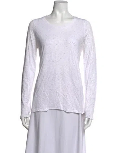 Pre-owned Atm Anthony Thomas Melillo Printed Crew Neck Top In White