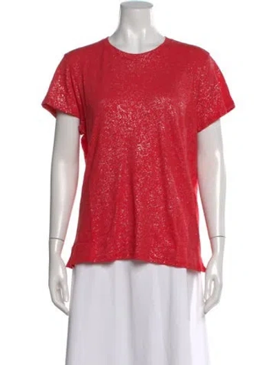 Pre-owned Atm Anthony Thomas Melillo Printed Crew Neck T-shirt W/ Tags In Red