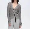 Atm Anthony Thomas Melillo Rib Detail Cardigan In Black Marble In Gray