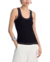 Atm Anthony Thomas Melillo Ribbed Boy Tank In Black