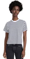 Atm Anthony Thomas Melillo Striped Crewneck Short-sleeve Jersey Boy Tee In Black/white Stripe