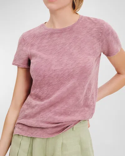 Atm Anthony Thomas Melillo Schoolboy Chroma Wash Schoolboy Crewneck Tee In Wisty Mauve