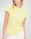 Atm Anthony Thomas Melillo Schoolboy Cotton Crewneck Tee In Lemon Chiffon