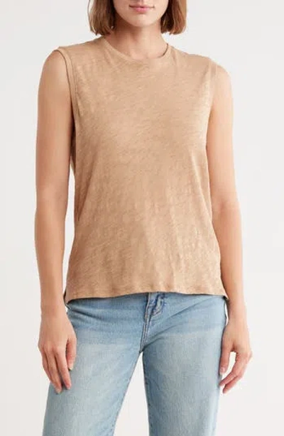 Atm Anthony Thomas Melillo Schoolboy Cotton Slub Jersey Sleeveless T-shirt In Brown