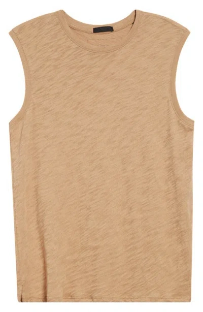 Atm Anthony Thomas Melillo Schoolboy Cotton Slub Jersey Sleeveless T-shirt In Brown