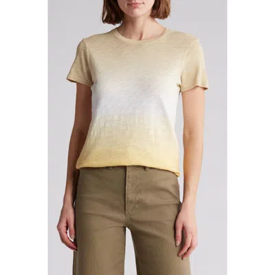 Atm Anthony Thomas Melillo Schoolboy Cotton Slub T-shirt In Honey Gold/white/dune Bar