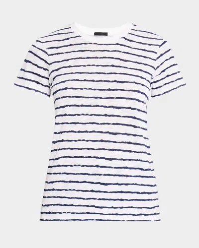 Atm Anthony Thomas Melillo Schoolboy Dyed Cotton Crewneck T-shirt In White /midnight