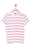 Atm Anthony Thomas Melillo Schoolboy Stripe Slub Jersey Crewneck T-shirt In White