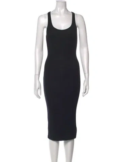 Pre-owned Atm Anthony Thomas Melillo Scoop Neck Knee-length Dress In Black