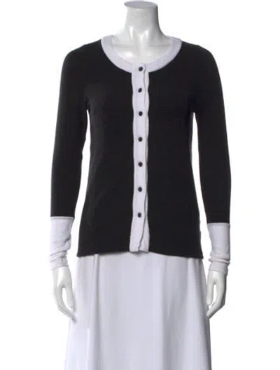 Pre-owned Atm Anthony Thomas Melillo Scoop Neck Long Sleeve Top In Black