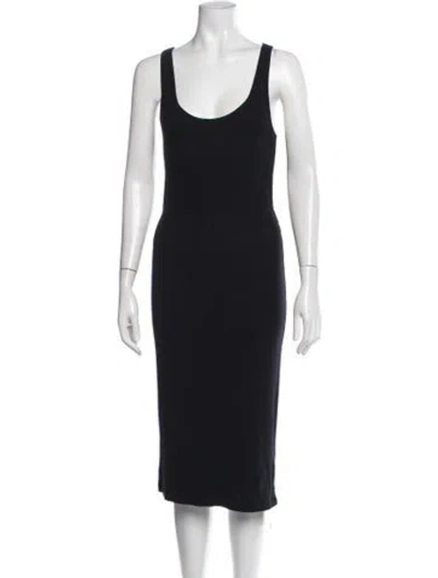 Pre-owned Atm Anthony Thomas Melillo Scoop Neck Midi Length Dress In Black