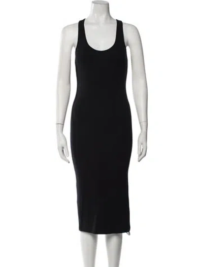 Pre-owned Atm Anthony Thomas Melillo Scoop Neck Midi Length Dress In Black