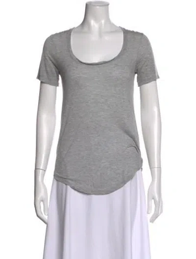Pre-owned Atm Anthony Thomas Melillo Scoop Neck Short Sleeve T-shirt In Gray