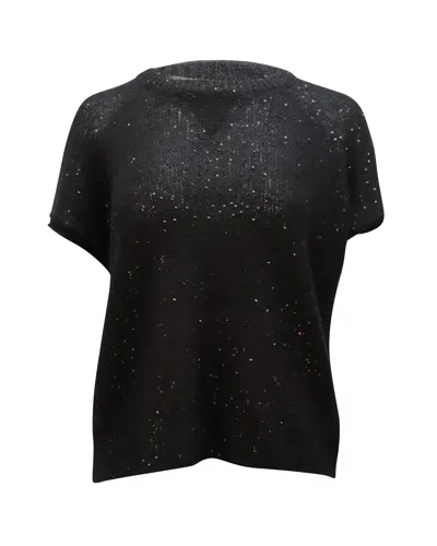 Pre-owned Atm Anthony Thomas Melillo Sequin Knit Top In Black Polyester