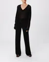 Atm Anthony Thomas Melillo Sequin Wool Blend Wide Leg Pant In Black