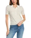 Atm Anthony Thomas Melillo Modal Rib Stripe Short-sleeve Henley T-shirt In Grey