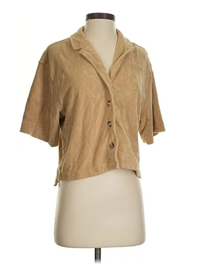 Pre-owned Atm Anthony Thomas Melillo Short Sleeve Blouse In Brown
