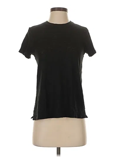 Pre-owned Atm Anthony Thomas Melillo Short Sleeve Top Black Mock Neckline Tops