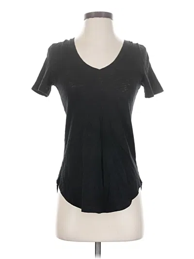 Pre-owned Atm Anthony Thomas Melillo Short Sleeve Top Black V-neck Tops