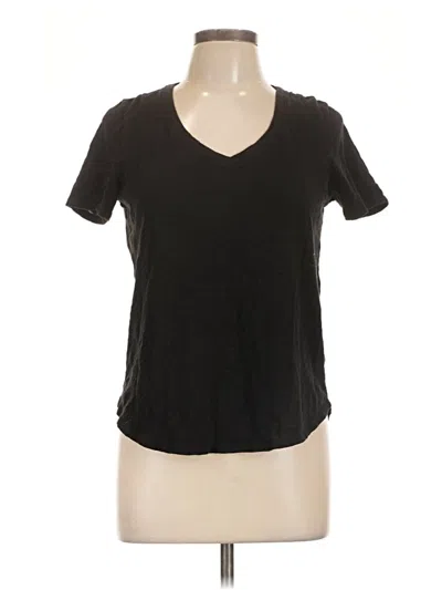 Pre-owned Atm Anthony Thomas Melillo Short Sleeve Top Black V-neck Tops