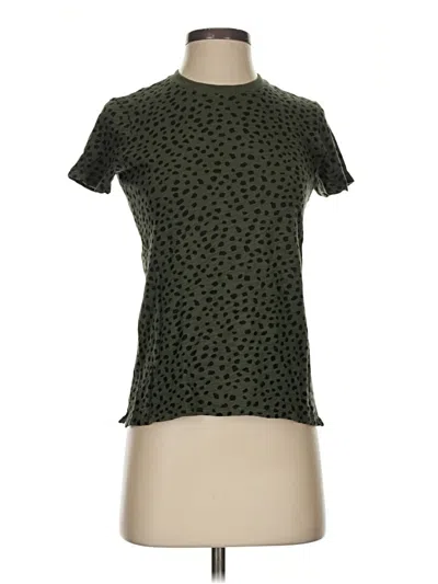 Pre-owned Atm Anthony Thomas Melillo Short Sleeve Top Green Mock Neckline Tops