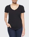Atm Anthony Thomas Melillo Short-sleeve V-neck Slub Jersey Tee In Black