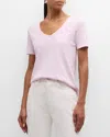 Atm Anthony Thomas Melillo V-neck Slub Cotton T-shirt In Violet Breeze
