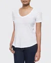 Atm Anthony Thomas Melillo Womens Slub Jersey School Boy V Neck Tee In White In White