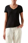 Atm Anthony Thomas Melillo Schoolboy V Neck Tee In Black