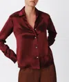 Atm Anthony Thomas Melillo Silk Charmeuse Classic Shirt In Merlot