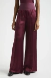 Atm Anthony Thomas Melillo Silk Charmeuse Palazzo Pants In Merlot