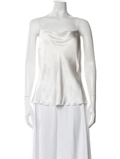 Pre-owned Atm Anthony Thomas Melillo Silk Cowl Neck Top In Neutral