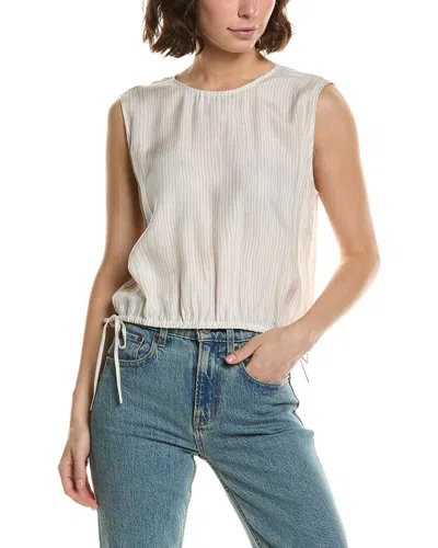 Atm Anthony Thomas Melillo Silk Cropped Top In Neutral