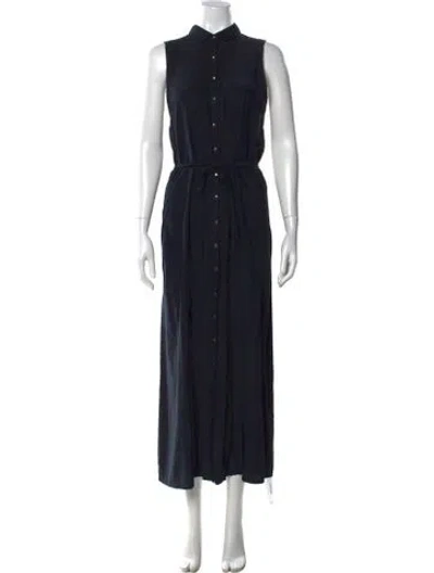 Pre-owned Atm Anthony Thomas Melillo Silk Long Dress In Blue