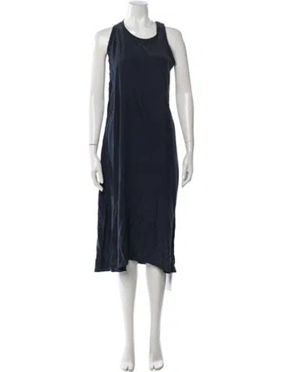 Pre-owned Atm Anthony Thomas Melillo Silk Midi Length Dress In Blue