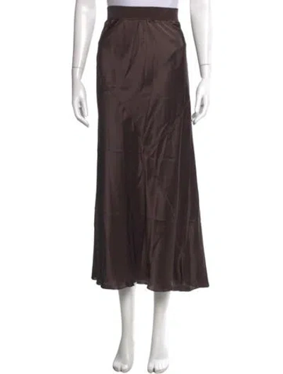 Pre-owned Atm Anthony Thomas Melillo Silk Midi Length Skirt In Brown