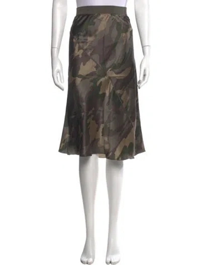 Pre-owned Atm Anthony Thomas Melillo Silk Midi Length Skirt In Green