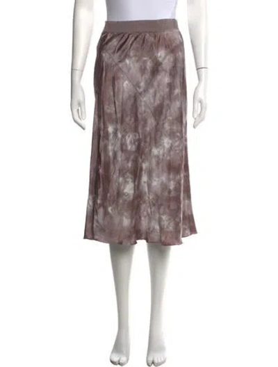 Pre-owned Atm Anthony Thomas Melillo Silk Midi Length Skirt In Grey