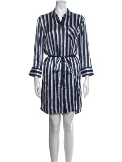 Pre-owned Atm Anthony Thomas Melillo Silk Mini Dress In Blue