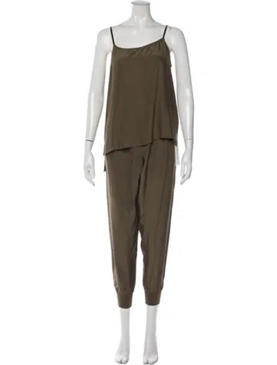 Pre-owned Atm Anthony Thomas Melillo Silk Pantsuit In Green